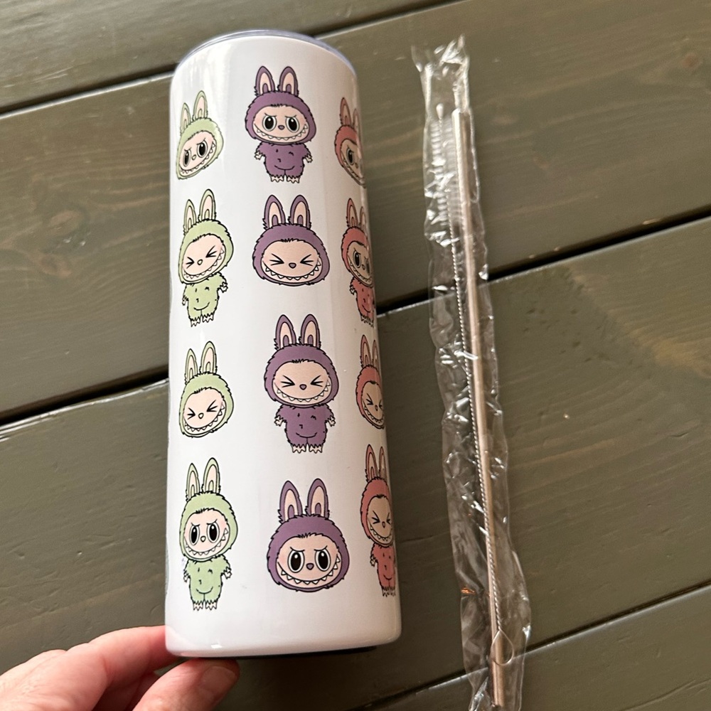 Labubu Stainless Steel 20oz Tumbler with Lid & Straw - Picture 3 of 8